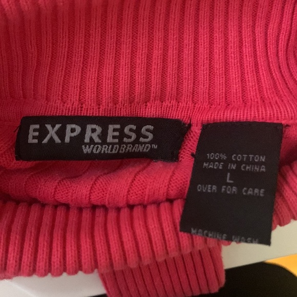 Express TurtleNeck Sweater Black Women's Size M Tight Knit Roll Neck Juniors - Picture 3 of 3